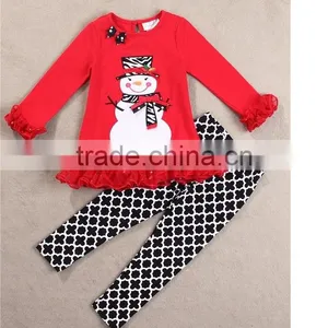 Wholesale Children Boutique Clothing/ Latest Fashion Baby Girls Ruffle Christmas Clothes thumbnail-1