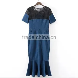 EY0549A 2015 New Desgin Women Bud Silk Joining Together the Tail Cowboy Dress thumbnail-1