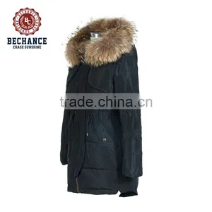 Womens Faux Fur Coat Long Down Coat With Fur thumbnail-2