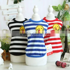 R1939H NEW!New Cute Striped Pet Puppy Dog Cat Apparel Clothes Coat T Shirts thumbnail-1