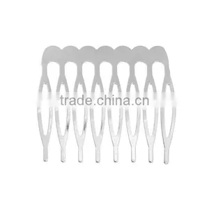 Iron Based Alloy Hair Clips Findings Comb Silver Tone 43mm x 39mm thumbnail-1