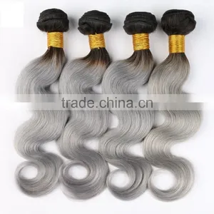 High Quality Wholesale Price 1B/grey Virgin Human Hair , Ombre Hair thumbnail-2