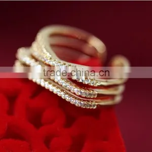 Women Multilayer Gold Silver Plated Crystal Rhinestone Midi Finger Knuckle Rings thumbnail-4