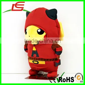 Standing Soft Plush Pikachu Wearing Rocket Clothes thumbnail-3