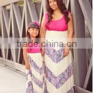 Mommy and me Maxi Dress Mother and Daughter Dress Design Kids Clothing Wholesale Girls Birthday Dresses thumbnail-1