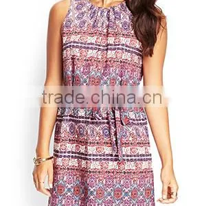 Beautiful Printed Casual Women Dress Short Summer Dress Girls Beach Dress Chiffon Printed Dress Floral Dress Cotton Belt Skirts thumbnail-6