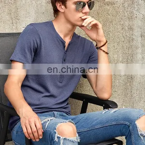 2017 Hottest Short Sleeve t Shirt With Button for Men thumbnail-1