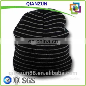 Mens Fashion Stripe Knitted Beanie Winter Beanie Hat thumbnail-3