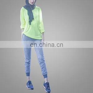 New Colors Hot In Malaysia Muslim Blouse Plus Size Muslimah Knit Blouse thumbnail-3