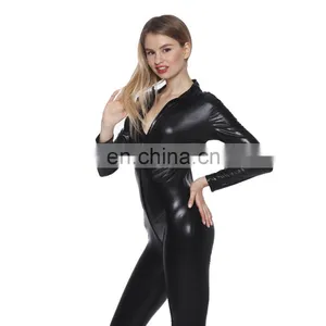 Black Fetish Bodysuit Clubwear Sexy Costume Latex Catsuit Manufacturer thumbnail-1