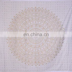 Gold Elephant Mandala Indian 2017 Handmade Queen Tapestry Wall Hanging Decor Throw thumbnail-2