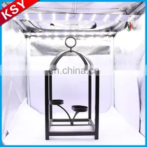 New Product Factory Price Small Elegant White Metal Candle Holder Lanterns With Glass Votive thumbnail-3