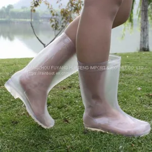 Simple Transparent Women Boots,Transparent New Fashion Female Boots,Transparent Lady PVC Boots,Popular Style Boot,Fashion Rain Boot ​ thumbnail-2