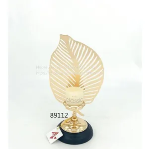 Hot Sale Metal Leaf Shape Candle Holder for Home Decoration thumbnail-1