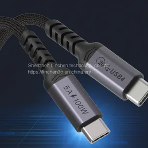 Nylon Braided USB 3.1 USB C to Type C PD 5A 10GB Gen 2 Fast Charging Usb 3.2 20Gb/s Thunderbolt 3 Cable for Macbook Laptop thumbnail-3