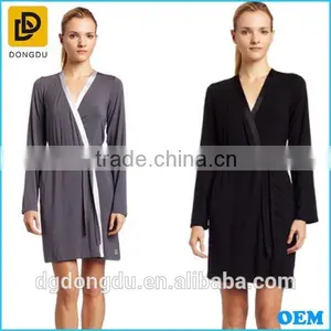 2016 Womens Long Sleeve Short Robe thumbnail-1