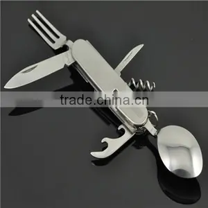 Good Quality Stainless Steel Camping Fork Knife Spoon Set thumbnail-1