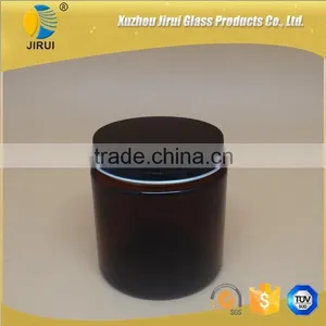 Amber Glass Cosmetic Cream Jar With Lid thumbnail-1