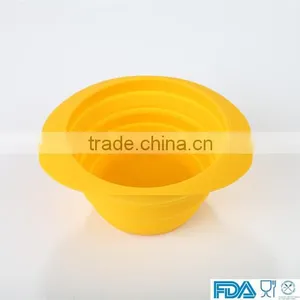 FDA Food Grade Colored Collapsible Silicone Bowl Siliocne Salad Bowl thumbnail-4