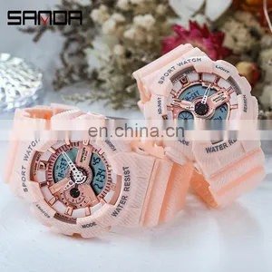 Sanda 299G 292L Leisure Sport Watches for Ladies and Men LED Luminous Waterproof Unique Functional Digital Watches Unisex thumbnail-3