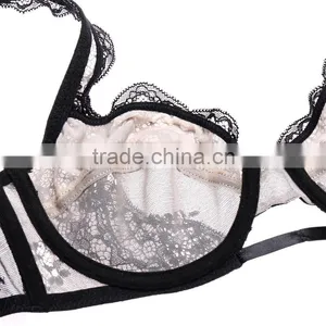C67729A Hot Sale Lingeries Fancy Underwear Transparent Bra Set for Women thumbnail-5