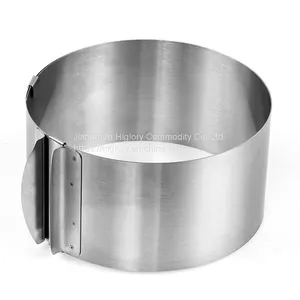 Stainless Steel Baking Moulds Birthday Wedding Kitchen Dessert Cake Decorating Tools Adjustable Mousse Ring Round Cake Molds thumbnail-1