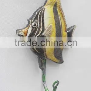 Embossed Fish Shape Metal Wall Hook, Single Hook thumbnail-1