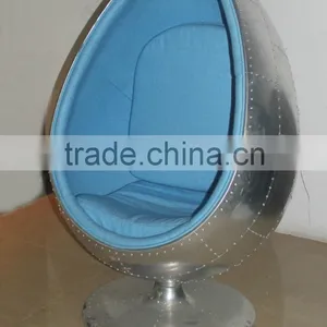 Replica Wholesale Fiberglass Blue Color Cashmere Eero Aarnio Oval Ball Chair/space Chair/bubble Chair thumbnail-2