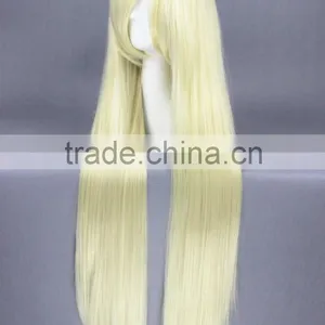 High Quality 100cm Long Straight Loveless Wig Agatsuma Soubi Beige Cosplay Hair Wig Synthetic Anime Wig thumbnail-4