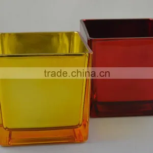 Electroplating Gold Square Vase Noble Quality thumbnail-1