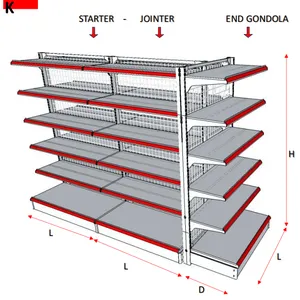 Wholesale Supermarket Shop Stand Metal Shelving Display Rack for Goods Sale thumbnail-4