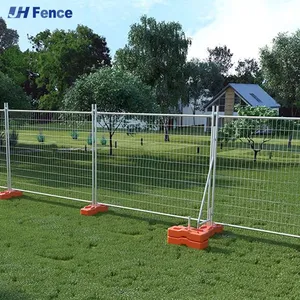 Outdoor Metal Steel Silver Security Fence Panels Temporary Fencing Australia Easily Assembled Temporary Fence thumbnail-5