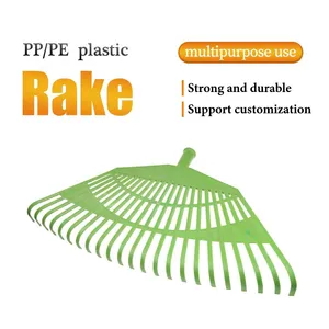Garden Plastic Rake Lawn Rake Grass Rake Lightweight Wide Fan Head For Leaf Collection Lawn Garden Yard Cleaning Bulk Supply thumbnail-1