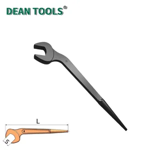 Bent Construction Open End Wrench, 45# Steel,Offset Spanner,24 mm Opening, Industrial Bent Spanner Tool thumbnail-1