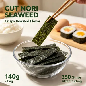 7-Cut Roasted Nori Strips,140g/bag,crispy Dried Laver,for Sushi,onigiri,rice Topping,japanese Daily Home Cooking Diy Cuisine Ingredients thumbnail-1