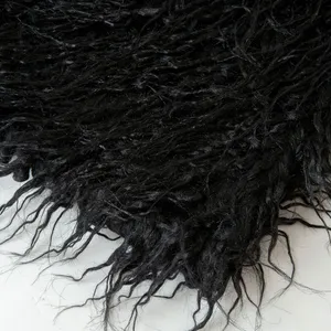 Solid Mongolian Shaggy Fur Long Pile Faux Fur Fake Fur Fabric thumbnail-4