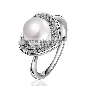 Jewelry Manufacturer China Hear Shape Design Pearl Ring thumbnail-2