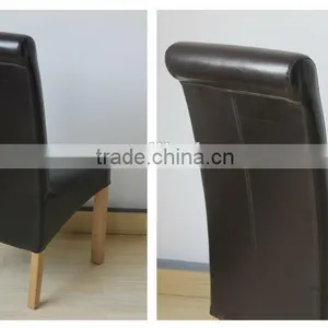 RCH-4065-4 Black High Back Roll Head PU Leather Dining Chair thumbnail-4
