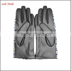 Cheap Women Fake Leopard Fur and PU Leather Stitching Gloves Wholesale Price Gloves thumbnail-4