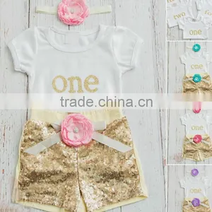 2016 Short Sleeve Baby Clothes Birthday Girl Clothing Sets 1years Kids Outfits Infant Summer Shirts Sets Quality Choice thumbnail-1