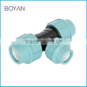 BOYAN Zhejiang Taizou Light Blue Plastic Pipe Fitting for Irrigation PP Compression Reducing Tee thumbnail-1