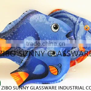 Deep Blue Fish Glass Plate Combination Suit thumbnail-3
