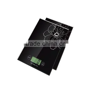 Black Flower Green Backlit LCD Display Kitchen Scale and Electronic Food Scale Digital Weighing Scale thumbnail-1