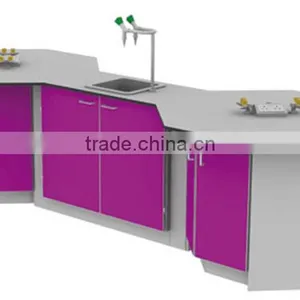 With Reagent Rack and Sink Galvanized Steel Lab Bench thumbnail-5