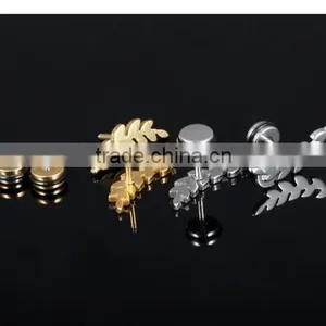 Fashion Hot Sale Wholesale Design 2016 Stainless Steel Leaf Earring thumbnail-4