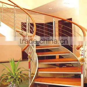 Decorative Oak/ Teakwood/Beech Modern Wood Stairs for House Decorated thumbnail-1