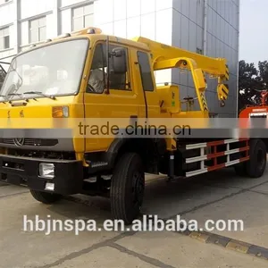 Right Hand Drive Yellow Color Flatbed Wrecker Truck With Crane 5ton thumbnail-1
