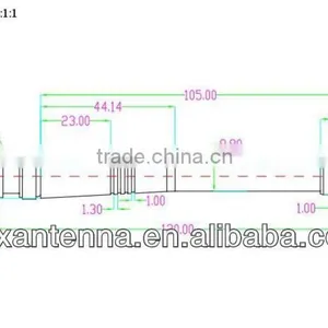 Walkie Talkie Antenna 120mm Length BNC Connector Rubber Style thumbnail-1