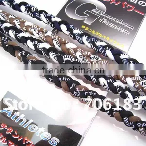 Power Triple Braided Ionic Titanium Balance Sport Baseball Necklace Quality Choice thumbnail-3