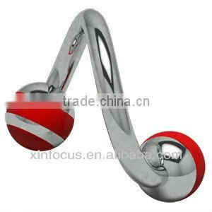 Titanium Duplex Carousel Spirals - Red Body Jewelry thumbnail-1
